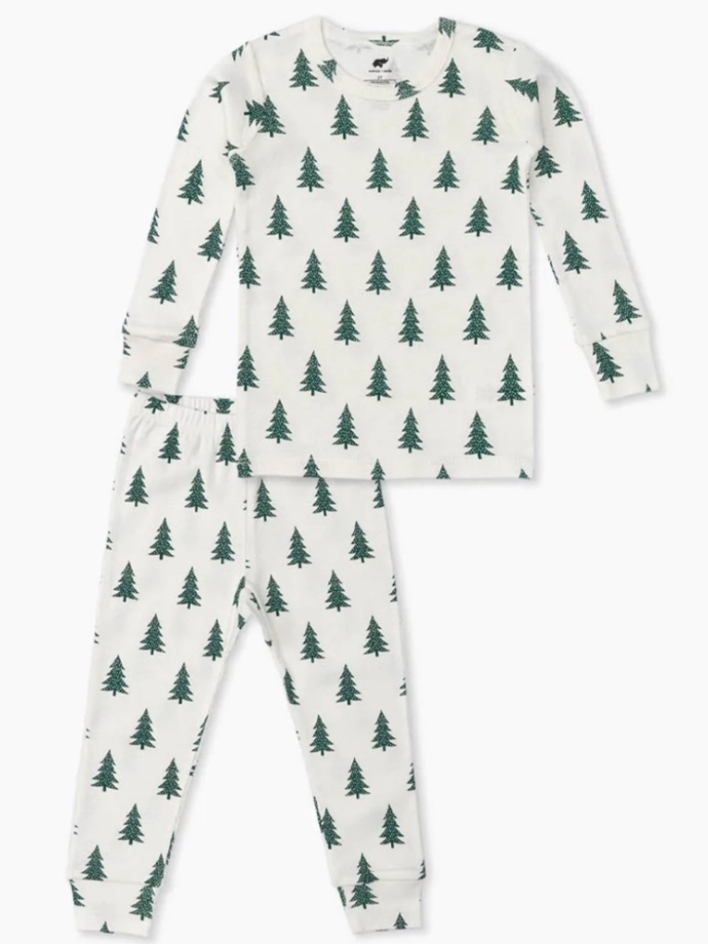 Monica + Andy Organic Cotton Christmas Tree Long Sleeve Pajamas